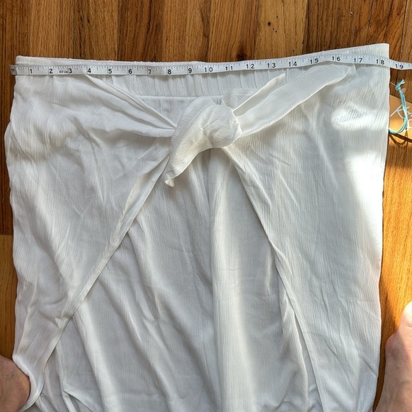 NEW Kona Sol Swim Tie Front Cover Up Pants Side Split White Size XL - Picture 13 of 16